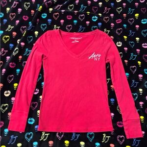 Aeropostale Red Long Sleeve Tee